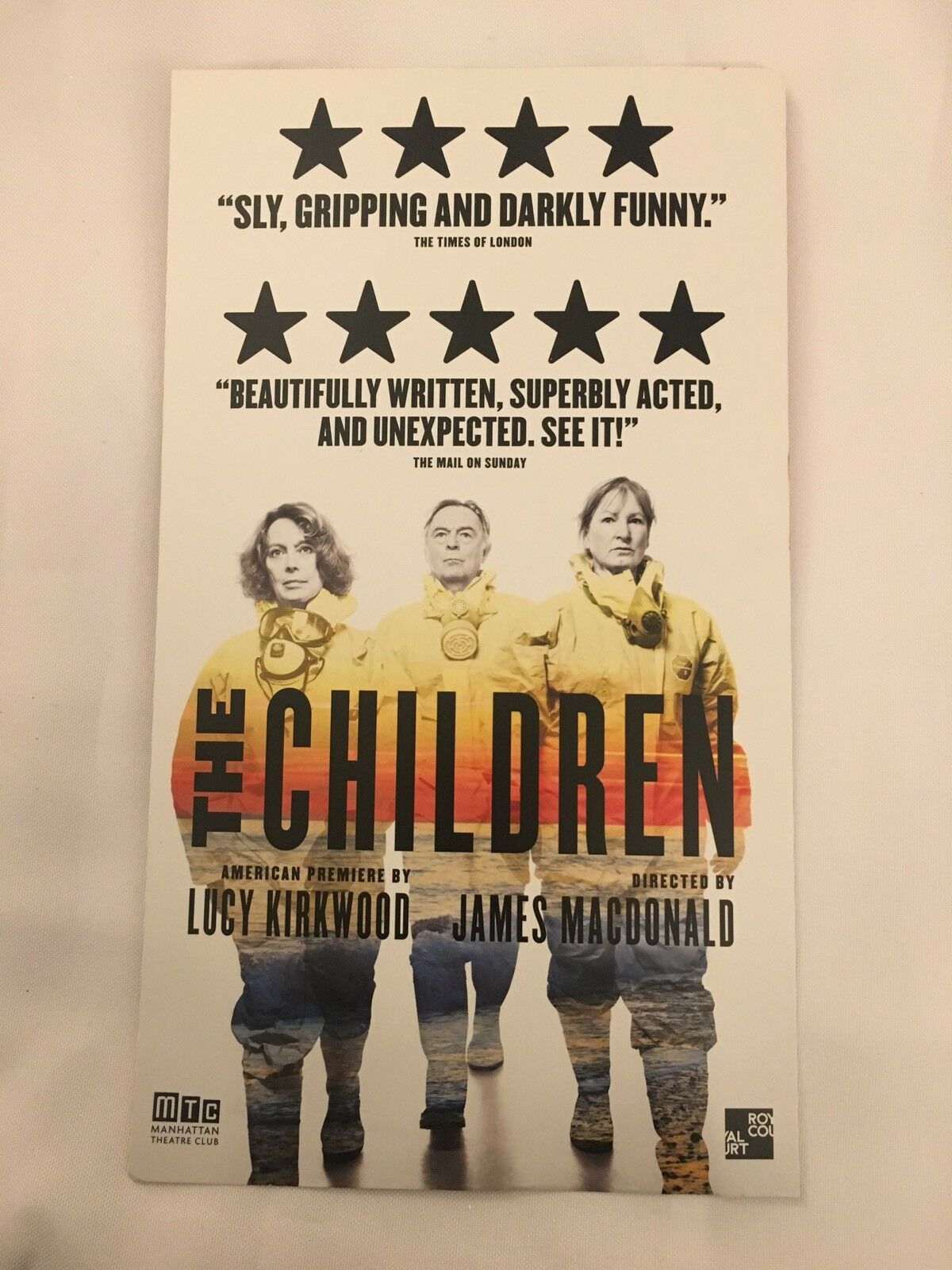 Mailer / Flyer For Lucy Kirkwood's Broadway Show The Children - 2017