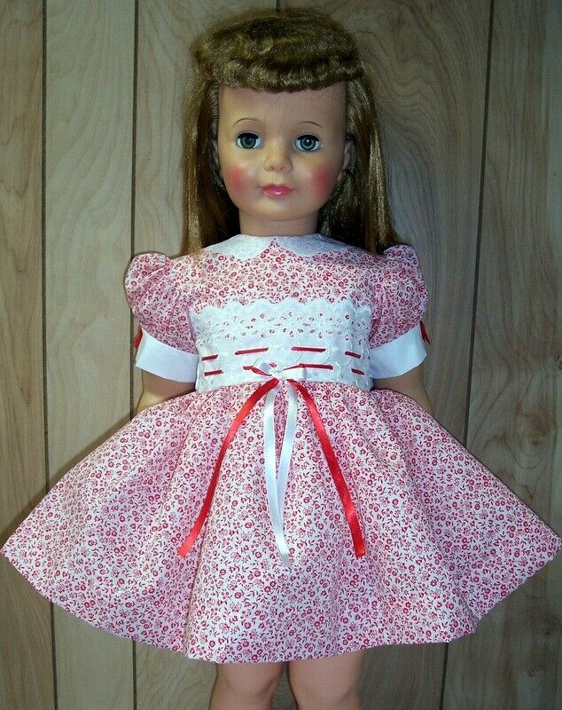Vintage Floral Fabric Doll  Dress  For  Patti Playpal  Doll ~ Clothes ( No Doll)