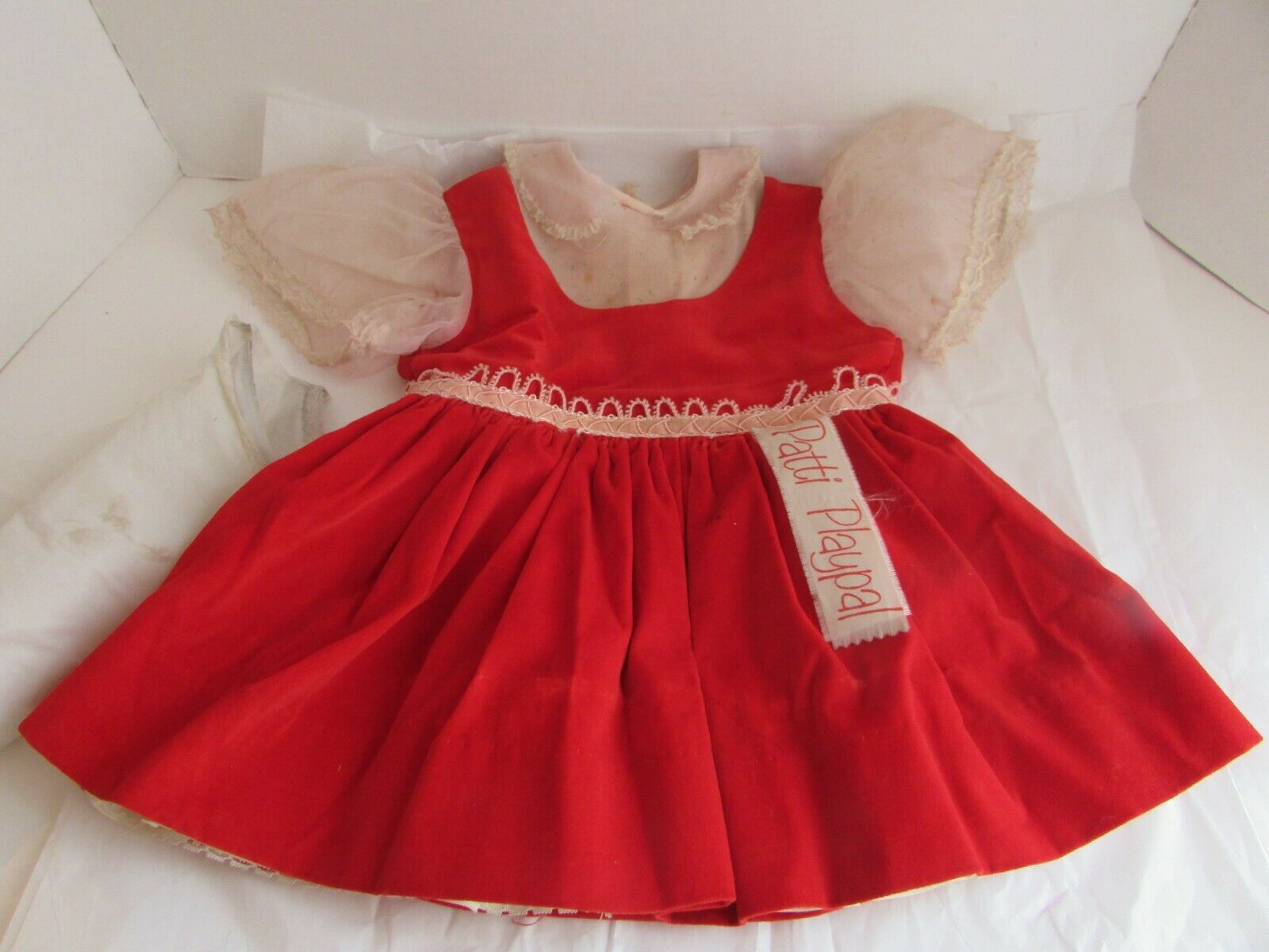 Patti Playpal Red Velvet Doll Dress Vtg