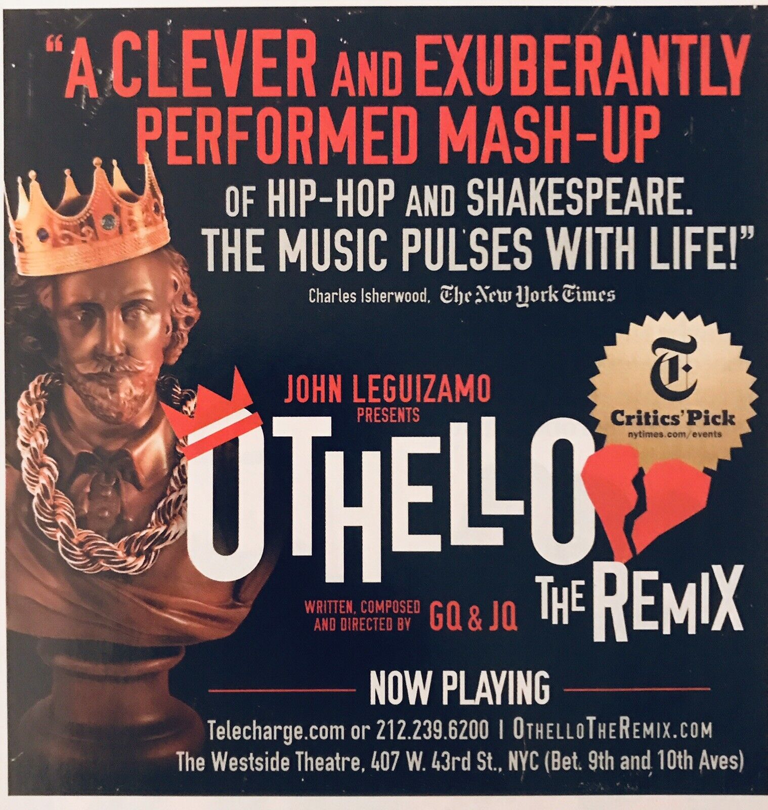 Othello The Remix Magazine Advertisement 5.5" Leguizamo Very Good Cond