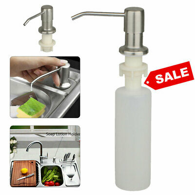 300ml Kitchen Sink Soap Dispenser Polish Stainless Steel Hand Liquid Pump Bottle