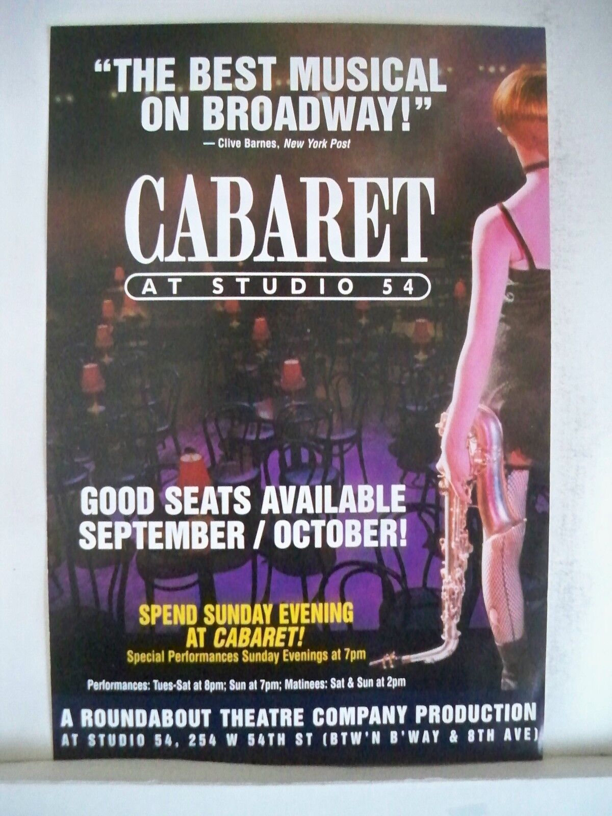 Cabaret Herald Revival Studio 54 Kander & Ebb Nyc 1998