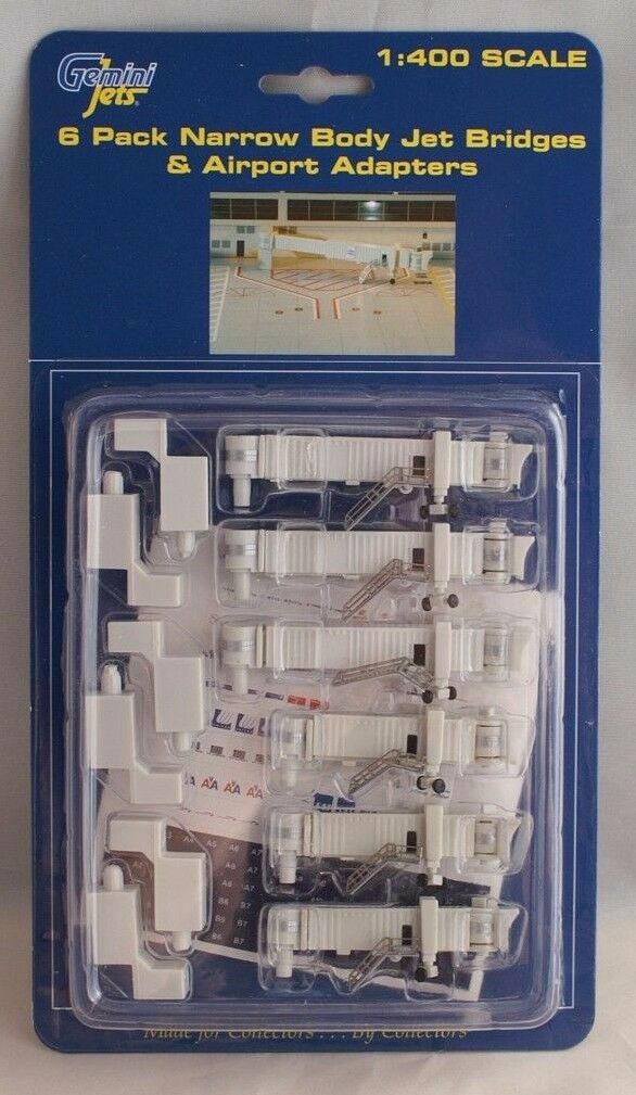 Gemini Jets Airbridge Set 1 (6 Narrowbody Bridges)  1/400 Gjarbrdg1