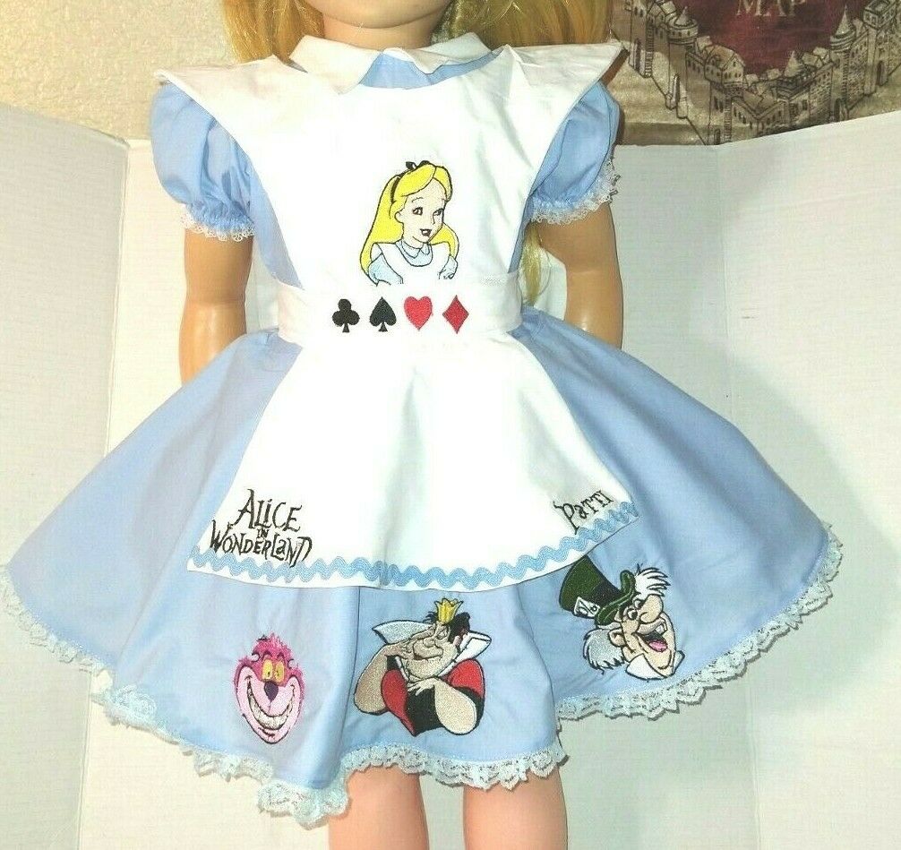 Handmade Alice In Wonderland  For Patti Playpal Dress Only Embroidery No Doll